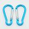 Aluminum Rock Climbing Carabiners, Key Clasps, Quick Links, Cyan, 50x24x4mm
