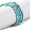Natural Howlite Beads Strands, Dyed, Faceted Table Cut Cube, Dark Turquoise, 2~2.5x2~2.5x2~2.5mm, Hole: 0.6mm, about 149~179pcs/strand, 15.16~15.35''(38.5~39cm)
