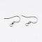 Tarnish Resistant 304 Stainless Steel French Earring Hooks, with Horizontal Loop, Flat Earring Hooks, Stainless Steel Color, 14~17x15x2mm, Hole: 2mm, 20 Gauge, Pin: 0.8mm