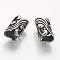304 Stainless Steel Hollow Beads, Tube, Large Hole Beads, Antique Silver, 20x12mm, Hole: 8mm
