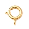 Brass Spring Ring Clasps, Rack Plating, Nickel Free, Real 18K Gold Plated, 16x13.5x2mm, Hole: 2mm
