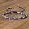 Natural Blue Spot Jasper Beaded Braided Bracelets, Adjustable Women's Bracelets, Inner Diameter: 16cm, Bead: 4~4.5x2~2.5mm