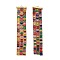Resin Rectangle Big Pendants, Brass Tassel Charms, Colorful, Long-Lasting Plated, Golden, 95x20x4mm, Hole: 1mm