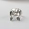 Frog Alloy Cuff Rings, Adjustable Open Rings, Antique Silver, Inner Diameter: Adjustable
