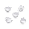 Tarnish Resistant 304 Stainless Steel Charms, Hollow Scallop Shape, Stainless Steel Color, 14x11x4.5mm, Hole: 1mm