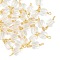 Glass Faceted Square Connector Charms, with Brass Wire Loops, Real 18K Gold Plated, Rack Plating, Long-Lasting Plated, Clear, 14x6x4.5mm, Hole: 1.2~1.4mm