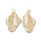 Rack Plating Alloy Pendants,  Leaf, Light Gold, 35x19.5x2.5mm, Hole: 3mm