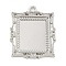 Rack Plating Alloy Pendant Cabochon Settings, Rectangle, Platinum, Tray: 19x16mm, 33.5x27.5x2mm, Hole: 2mm