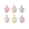 Luminous Acrylic Charms, Star,  with Brass Loop & Glitter Powder, Long-Lasting Plated, Glow in the Dark, Real 18K Gold Plated, 15x10.5x5.5mm, Hole: 2mm