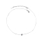 Rhodium Plated Sterling Silver Cubic Zirconia Pendant Necklaces,with Crystal Thread, Platinum, 11.81 inch(30cm)