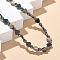 Round Heart Synthetic Non-Magnetic Hematite Beaded Necklaces, with Alloy Magnetic Clasps, Gray, 20-1/4 inch(51.5cm), heart: 6x6x2mm, beads: 4mm in diameter