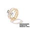 Fashionable Brass Rhinestone Plaid Ring Jewelry, Golden, Clear, show in picture