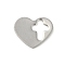 Non-Tarnish 201 Stainless Steel Charms, Heart with Cross Charm, Stainless Steel Color, 10x13x1mm, Hole: 7x4mm