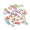 Spray Paint Alloy Beads, Rhombus, Mixed Color, 6.5x8x7.5mm, Hole: 1.2mm