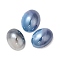 Two Tone Glass Cabochons, Oval, Steel Blue, 8x6x3mm