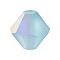 Preciosa® Crystal Beads, Czech Crystal, Bicone(451 69 302 Rondelle), 60000 20019 Aquamarine AB Matt, 3mm, Hole: 0.8mm