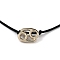 Adjustable Polyester Cord Slider Bracelets, with Golden Plated Alloy Constellation/Zodiac Sign Pendant, Cancer, 9-7/8 inch(25.2cm), Cancer: 10.5x15x5.5mm