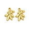304 Stainless Steel Pendants, Leafy Branch Charms, Real 18K Gold Plated, 15x10x2mm, Hole: 1.2mm