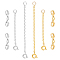 8Pcs 6 Styles Brass Spring Ring Clasps and Lobster Claw Clasps, with Brass Cable Chains, Platinum & Golden, 50~70mm