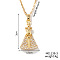 Fashionable Religious Jewelry, Brass Micro Pave Clear Cubic Zirconia Pendant Necklaces for Women, with Cable Chain, Golden, Clear, 15.75 inch(40cm)