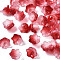 Transparent Two Tone Spray Painted Glass Beads, Flower, Crimson, 7x11.5x11.5mm, Hole: 1.2mm