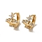 KC Gold Plated Brass Micro Pave Cubic Zirconia Hoop Earring, Crown, 13x12mm
