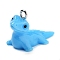 Resin Pendants, With Platinum Iron Loop, Lizard, Dodger Blue, 17.5x12x24mm, Hole: 2mm