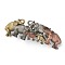 Punk Vintage Hair Accessories, Tibetan Style Alloy Hair Barrette, Elephant, Mixed Color, 95x34x22mm