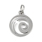 Non-Tarnish 304 Stainless Steel Charms, with Jump Ring, Laser Cut, Flat Round with Vortex Charms, Stainless Steel Color, 14.5x11.5x1mm, Hole: 3.2mm