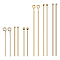 BENECREAT 144Pcs 3 Style 18K Gold Plated Brass Ball Head Pins with Eye Pins and Flat Head Pins Jewelry Making Kit for Crafting Earrings and Bracelets 2 Size/Style