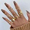 12Pcs Alloy with Rhinestone Finger Rings, Butterfly/Heart, Golden, Inner Diameter: 16~19mm