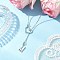 Adjustable 304 Stainless Steel Cable Chain Lariat Necklaces, Alloy Heart Letter M Pendant Necklaces for Mother's Day, Antique Silver & Stainless Steel Color, 20.87 inch(53cm)