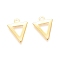 304 Stainless Steel Charms, Triangle, Real 24k Gold Plated, 12x9.5x0.5mm, Hole: 1mm