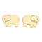 Ion Plating(IP) 201 Stainless Steel Charms, Elephant, Real 18K Gold Plated, 12x15x1mm, Hole: 1.2mm