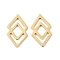 Eco-Friendly Brass Links Rings, Cadmium Free & Lead Free, Rhombus, Real 18K Gold Plated, 14x8.5x0.7mm