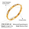 European 304 Stainless Steel Pave Cubic Zirconia Hinged Bangles for Women, Rectangle, Real 18K Gold Plated, Clear, Inner Diameter: 2-1/2 inch(6.5cm)