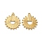 Ion Plating(IP) 304 Stainless Steel Pendant, Flat Round Charm, Real 18K Gold Plated, 27x23.5x1.5mm, Hole: 1.6mm
