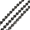 304 Stainless Steel Flower Link Chains, with Spool, Unwelded, Electrophoresis Black, 6x4x0.6mm, about 32.81 Feet(10m)/Roll