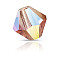 Preciosa® Crystal Beads, Czech Crystal, Bicone(451 69 302 Rondelle), 70030 20000 Rose Peach AB 2x, 5mm, Hole: 1mm