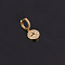 Brass Micro Pave Clear Cubic Zirconia Hoop Earrings, Golden, Flat Round, 8mm