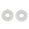 Rack Plating Brass Filigree Pendants, Long-Lasting Plated, Flat Round, Nickel Free, Platinum, 32.5x30x0.4mm, Hole: 1.4mm