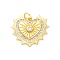 Brass Micro Pave Cubic Zirconia Pendants, Cadmium Free & Lead Free, Heart Charms, Real 16K Gold Plated, with Jump Ring, Clear, 18x20x3mm, Hole: 3.5mm.