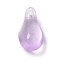 Glass Charms, Succulent, Teardrop, Lilac, 14.5x7.5x5mm, Hole: 1.2mm