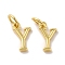 Brass Pendants, Cadmium Free & Nickel Free & Lead Free, with Jump Ring, Letter Y, 10.5x6x1.5mm, Ring: 5x1mm, inner diameter: 3mm