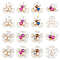 AHANDMAKER 24Pcs Pearl Rhinestone Buttons Embellishments, 6 Styles Rhinestone Flatback Beads Pearl Flower Buttons for Jewelry Making Scrapbooking DIY Crafts Wedding Hairpins Decoration