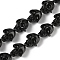 Synthetic Coral Carved Beads Strands, Dyed, Skull, Black, 14x11.5x10mm, Hole: 0.9mm, about 26pcs/strand, 13.39''(34cm)