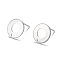 304 Stainless Steel Stud Earring Findings, Donut, Silver, 10.3mm, Hole: 1.3mm, Pin: 0.7mm