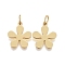 Brass Charms, with Jump Rings, Long-Lasting Plated, Flower, Real 18K Gold Plated, 13x11x1mm, Hole: 3.5mm