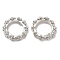 Rack Plating Brass Micro Pave Cubic Zirconia Beads, Long-Lasting Plated, Lead Free & Cadmium Free, Flat Round with Flower, Platinum, 10x3mm, Hole: 6.2mm