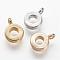 Brass Tube Bails, Loop Bails, Ring Bail Beads, Long-Lasting Plated, Mixed Color, 11x8x3mm, Hole: 2mm, Inner Diameter: 3mm